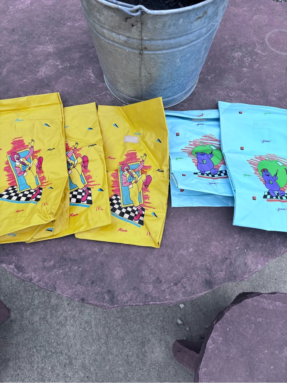 Vintage plastic McDonald’s lunch bags